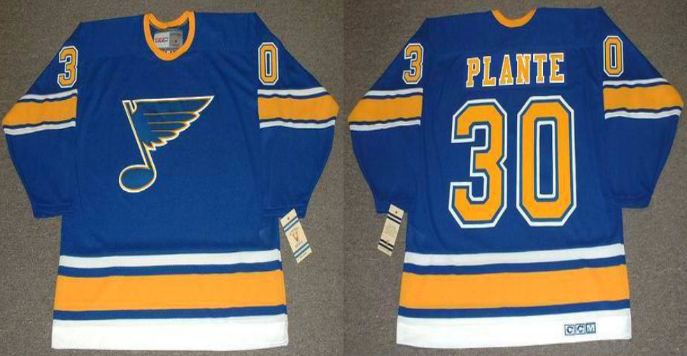2019 Men St.Louis Blues #30 Plante blue CCM NHL jerseys